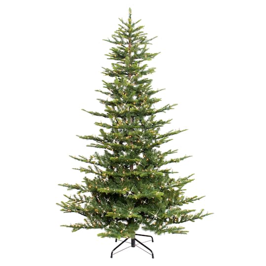 7.5Ft Pre-Lit Aspen Fir Artificial Christmas Tree, Warm White Lights By Puleo International in Green | 7.5 ft | Michaels®